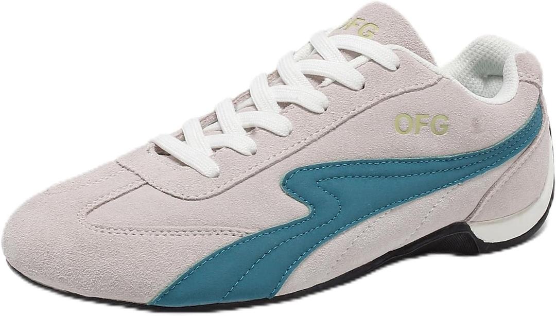 OFG Women's Fashion Retro Sneakers Slip-Resistant Walking Shoes Lace Up Low Top Causal Tennis Skate Shoes