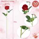 Hananona 50 Pcs Artificial Roses in Bulk, Fake Silk Red Roses Realistic Roses for Wedding Centerpieces Flower Arrangement Home Decor (50, Red)