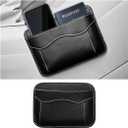 Car Seat Side Pocket Organizer, PU Leather Mini Vehicle Phone Holder Storage Bag, Automotive Interior Tray Pouch Seat Gap Filler Accessories, Universal for SUV Sedan Truck (Black)