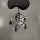 YEEZEE Saddle Stool Ergonomic- Comfortable Rolling Saddle Stool with Wide Thick Saddle Seat Padding, Swivel Adjustable Saddle Chair with Wheels and Ring Pedal for Medical Massage Salon (Dark Black), 15" x 16" x 21"