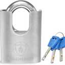 Magmaus SDL/50 [Closed Shackle] Heavy Duty Lock with 3 Keys - [Stainless Steel] Weatherproof Padlock for Outdoor Use - Ideal for Storage Unit, Shipping Container, Gate