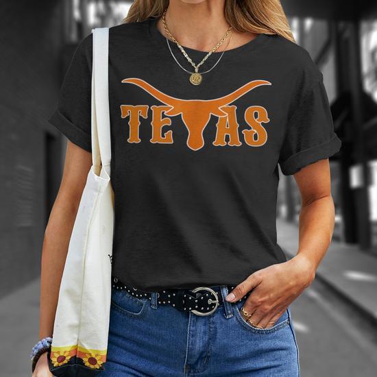 USA Longhorn Bull American Font Vintage TShirt Men Fashion Women Kid T Shirt, Size S, "Texas"