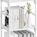 FIDUCIAL HOME 5 Tiers Narrow Bookshelf White Skinny Book Shelf Slim Thin Open Bookcase Small Spaces for Space Saving Easy Assemble