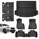 Jdeymat Custom Fit Floor Mats & Trunk Cargo Liner Compatible for 2018-2024 BMW X3 Rear Seat Backrest Mat All Weather TPE Rubber Upgrade Material (Floor Mats+Cargo Liner+Backrest Mat)