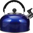 Amosfun 2L Stainless Steel Whistling Tea Kettle with Ergonomic Handle for Easy Pouring Suitable for Gas and Induction Stoves Household Kitchen Pot for Boiling Water or Tea (Blue)