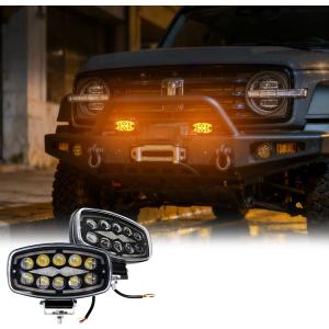 LED Light Bar 2PCS 60W Combo Spotlight High And Low Beam Road-Assist Light Waterproof Front Headlight Off-Road, High-Brightness Waterproof Work Fog Driving Lamp for Motorcycle Pickup Truck ATV UTV SUV