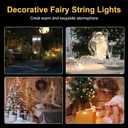 YPHSOL Fairy Lights Battery Operated String Lights 16.4ft 50LED Flashing and Constant Light Waterproof Silver Wire for Christmas DIY Party Wedding Decoration (Warm White, 8 Pack)