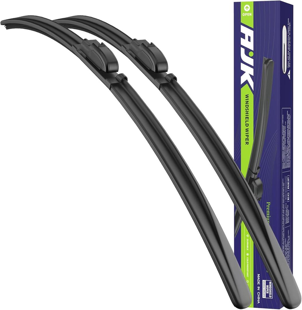 AJK Wiper Blades for Chevrolet Silverado 2019 2020 2021 2022 2023 2024, 2 Piece All Weather OEM Quality Automotive Replacement Windshield Wiper Blades for My Car