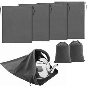 4 Pcs Silver Storage Bags Anti Tarnish 23.6 x 31.5 Inch Large Zippered Silver Organizer Pouches Anti Tarnish Jewelry Bags for Jewelry Flatware Silverware Storage Protection (Dark Grey)