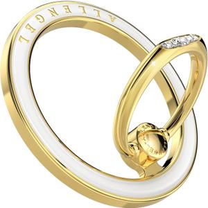 Allengel Magnetic Phone Grip for MagSafe, Magnetic Ring Holder Compatible with MagSafe Phone Ring, 360Rotating Finger Kickstand for iPhone 16 Pro Max 15 14 13 12 Plus & Android Phone (Gold and white ceramic)