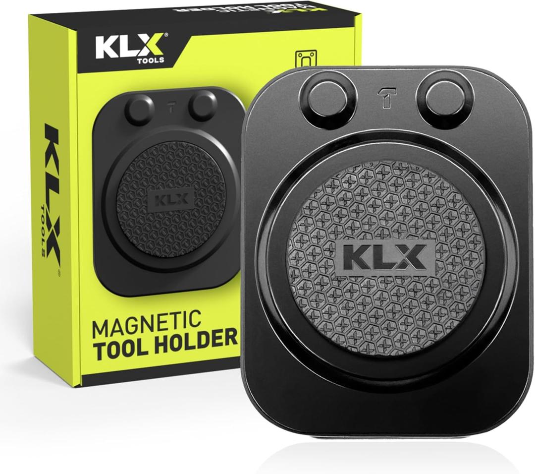 KLX Tools - Magnetic Tool Holder - Strong Clip-On Belt Magnet Holster for Screws, Nails, Drill Bits, Hammer, Sockets, Pliers, Screw Drivers, Trowel, Wrench, or Any Magnetic Tools