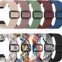 10 Pack Braided Stretchy Adjustable Straps Compatible for 16mm 18mm Quick Release Bands for Women Men,Sport Elastic Nylon Cloth Wristbands
