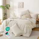 MILDLY Super Soft Duvet Cover - 100% Washed Microfiber Beige Comforter Cover Set 3 Pieces with Zipper Closure & Corner Ties (No Comforter)