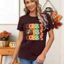 Thanksgiving Day Shirt for Women Gobble Turkey Tshirt Thanksgiving Tee Tops (XXL)