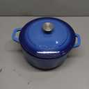 MELLERHOME 4.5 QT Enameled Cast Iron Dutch Oven, Heavy-Duty Casserole Dish and Braiser Pan with Lid and Stainless Knob, Oven-Safe up to 500 F & Across All Cooktops, Aqua Blue