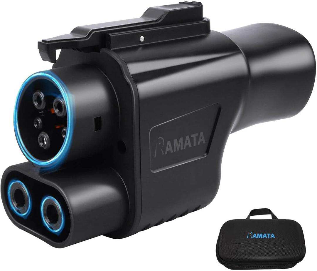 RAMATA fit for Tesla Supercharger to Charge Ford F150 Lightning, Cadillac Lyriq Hyundai ioniq, Mach-E, GM, Rivian, Mercedes NACS to CCS Adapter 500A DC Fast Charging More CCS1 Electric Vehicle