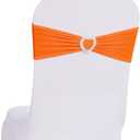 Pack of 120 Spandex Chair Sashes Bows Stretch Chair Cover Band with Buckle Slider Universal Elastic Chair Ties for Wedding Banquet Party Event Decoration (Orange)