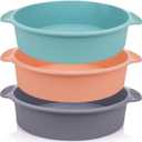 9 inch Silicone Round Cake Pan - Non stick bread pan for baking cake pizza bread and More Food Grade & BPA Free Set of 3