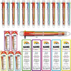 Sayglossy 25 Sets End of Year Student Gifts Bulk 6 in 1 Multicolor Ballpoint Pen Cards from Teacher 6 Colors Retractable Ballpoint Pens Bulk Graduation Last Day of School Gifts for Class from Teacher