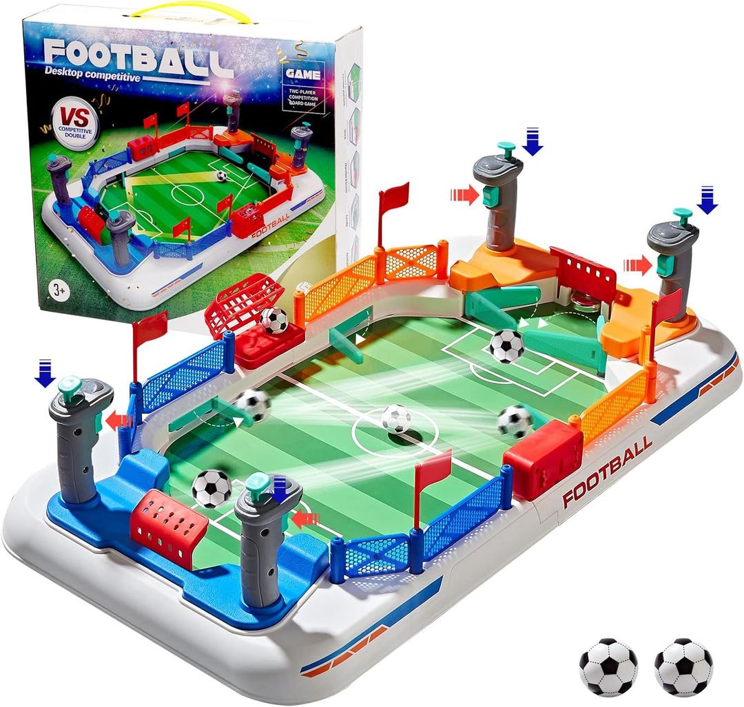 COUOMOXA Soccer Board Game for Kids: Mini Foosball Table Game - Interaction Soccer Toys for 3-12 Year Old Indoor Family Playroom Party - Perfect Birthday Sports Gift for Boys Girls