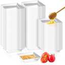 100 Pcs Mini Dessert Plates, 2.4'' Clear Disposable Small Plastic Tray, Mini Plastic Dish for Sauce, Dessert, Fruit or Appetizer (Style 2)