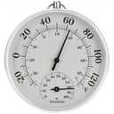 Indoor Outdoor Thermometer - Weather Dial Hygrometer Thermometer, No Battery Required Hanging Hygrometer for Wall, Table, Car, Greenhouse or Decorative, Round 4" in Diameter (Gray)
