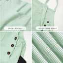 PRETTYGARDEN Overall Jumpsuit For Women 2025 Summer Casual Wide Leg Sleeveless Button Striped Jumpsuits Trendy Outfits (Green, XXL)