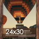 24x30 Poster Frame, Brown 24 x 30 Frame for Horizontal or Vertical Wall Mounting, 1 Pack