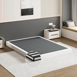 UOMEUR Box Spring for Queen Bed,5 Inch Low Profile Box Spring Queen for Queen Mattress, 3500lbs Heavy Duty Metal Mattress Foundation Support,Noise-Free, Non-Slip, Easy Assembly, Cleanable Fabric Cover