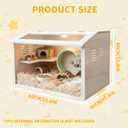 Wooden Hamster Cage Chewproof, Large Hamster Cages and Habitats, Small Animal Habitat with Openable Acrylic Sheet for Gerbil, Degus Mice, Guinea Pig, Rat& Other Small Pets（24in）