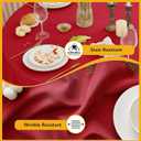 6-Pack Red Round Tablecloths, 132 Inches, Stain-Resistant Polyester for 6-8 Ft Round Tables - Washable Table Covers for Weddings, Banquets, Birthday Parties, Events