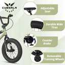 cubsala 14 Inch Little Kids Bike for 3 4 5 Years Old Boys Girls Beiginner Riders BMX Style Bicycle with Training Wheels Coaster & Rear V Brake, Army Green