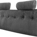 VEVOR Headboard Pillow, King Size Wedge Headboard Pillow with 2 Side Pockets and 2 Headrests, Bed Wedge Pillow with Washable Flannel Cloth, for Reading, Gaming, Resting, Working in Bed, Grey