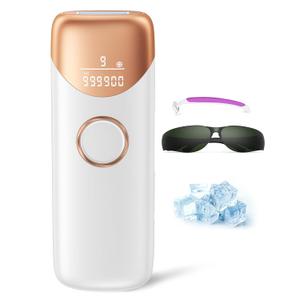 Ubroo Laser Hair Removal,IPL Hair Removal Device with 5 Ice Cooling,At-Home Laser Hair Removal for Women & Men,Body Legs Armpits Use (Gold)