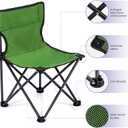 Byliable Kids Camping Chair, Kids Folding Chair for Outdoor, Lightweight Backpacking Chair, Armless Foldable Lawn Chair for Outdoor Camping Hiking Beach Sports and Picnic, Green, with Carry Bag