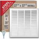 Fits 20x20 Duct Opening | Steel Return Air Filter Grille by Handua [Removable Door] for 1-inch Filters | Vent Cover Grill | White | HVAC Cold Air Intake Grille | Outer Dimensions: 22 5/8"W X 22 5/8"H