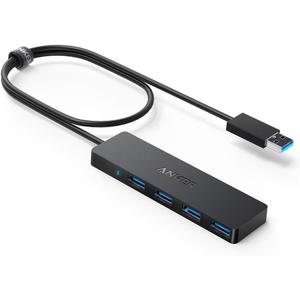 Anker USB Hub 4 Ports, Multiple USB 3.0 Hub, USB Splitter for Laptop, Extender for A Port Laptop, PC, Desktop and More [Charging Not Supported](2ft USB-A)