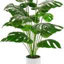 Der Rose Fake Plants Large Artificial Monstera Faux Potted Plants Indoor Tall for Outdoor Floor Front Porch Tree Decor
