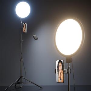 Weilisi 10.5" Ring Light with 69" Tripod Stand and Phone Holder Kit, FullScreen Zoom Lighting for Video Recording, Makeup, Live Stream, Dimmable LED Selfie Ring Light Tripod for iPhone with Remote