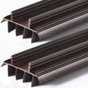 Pushglossy 2 Pcs Replacement Door Bottom with Vinyl Fins 36" Long 1 3/4" Wide Threshold Seal Bottom of Door Weatherstrip Kerf Weather Stripping for 7/8" Between Barbs (Brown)