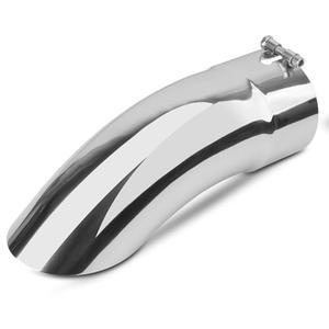 Vurkcy 5 inch Inlet Curved Exhaust Tip, 5" Outlet 15" Overall Length Stainless Steel Turn Down Exhaust Tail Pipe, Bolt-On,Sleek Angle Cut, Polished Tailpipe, Silvery