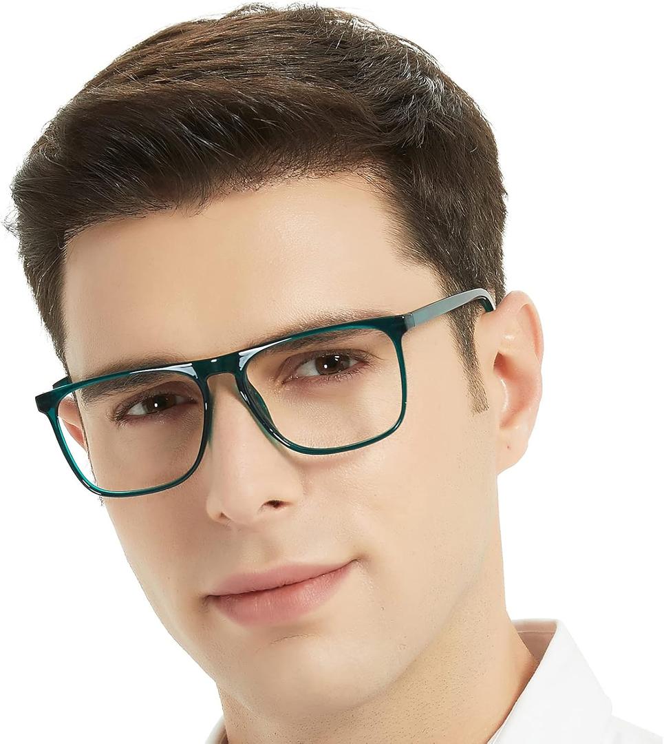 Oversized Reading Glasses Men 1.25 Square Reader Light Fashion Readers 100 125 150 175 200 225 250 275 300 350 Turquoise 1.25x