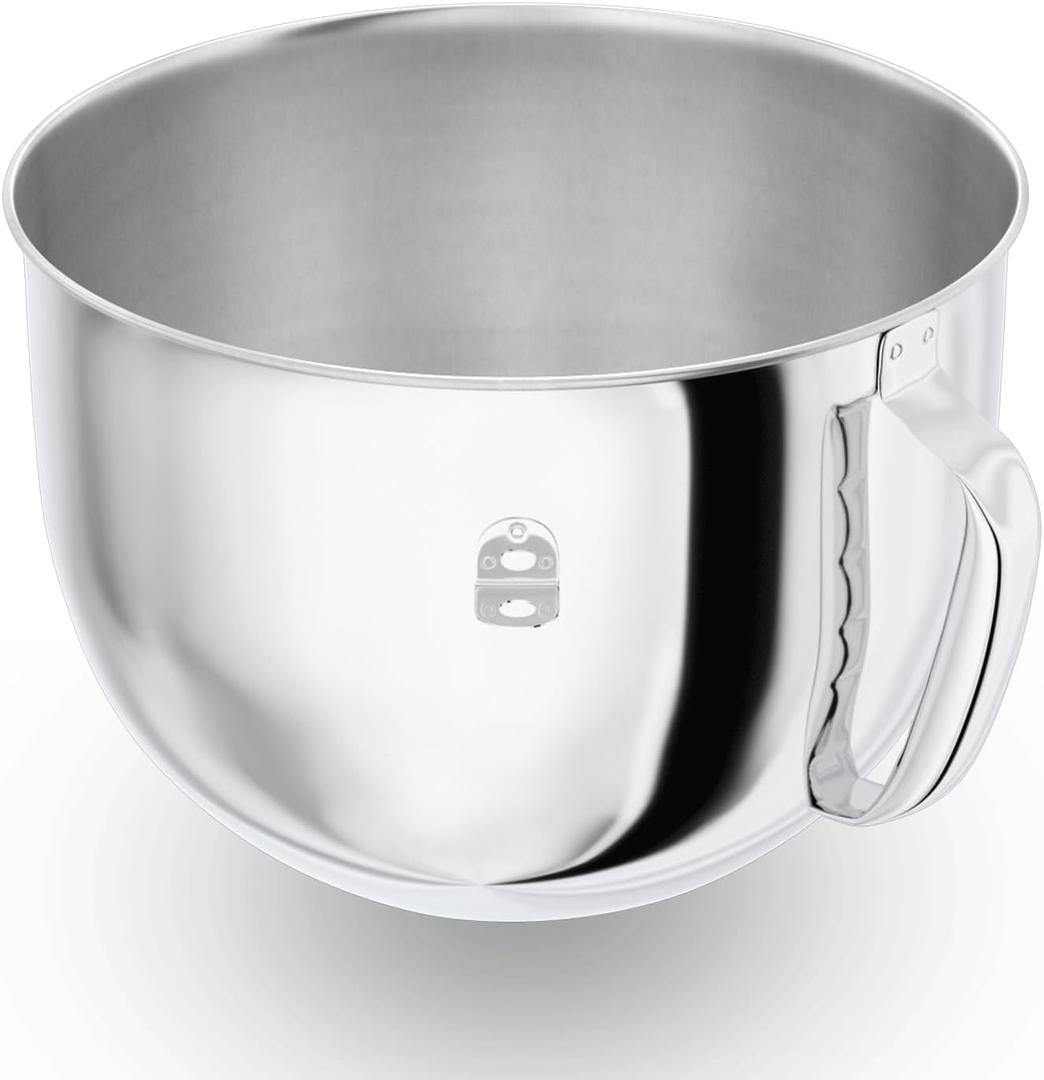 7QT Stainless Steel Mixer Bowl for Kitchenaid Stand Mixers, Kitchen Aid Mixing Replacement Bowl for 7QT Lift Mixer with Handle, Dishwasher safe.