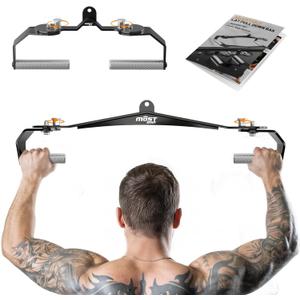 LAT Pull Down Bar Set with 360 Rotatable Handles, LAT Pulldown Attachments for Whole Back Training, Heavy-Duty Locking LAT Pulldown Bars for Home Gym Cable