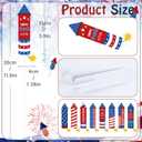 8 Pcs 4th of July Metal Firework Garden Stakes, American Flag Yard Sign, Patriotic Independence Day Memorial Day Decor for Outdoor Lawn, Yard, Garden, Walkway (Rockets)