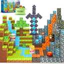 Magnetic Blocks - Build Mine Magnet World Lava Valley Set, 1" Magnetic Cube Building Toys for Kids Ages 3+, Montessori Sensory Toys for Toddlers, Creative Game Themed Toy Gifts for Boys & Girls