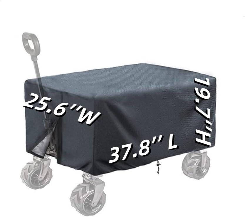 Waterproof Camping Wagon Cover, Rain Cover for Wagon Push-Pull Wagon Rain Cover Canopy Folding Stroller Trolley Cart Accessories UV Resistant Cover for Garden Camping Picnic (37.8 L*25.6W*19.7H)
