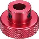 uxcell Anodization Aluminum Alloy Handwheel 8mm Bore 30mm OD Knurled Knob Turning Handle with Wrench for Milling Machine Lathe Slide Displacement Platform, Red