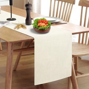 Wipeable Table Runner, Thick Farmhouse Dresser Runner, Rustic for Kitchen, Bedroom, Living Room, Indoor and Outdoor (72'', White) (72''(Fits Length 45''-57'' Table))