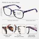 CCVOO +3.5 Clear Vision Reading Glasses for Women 5-Pack Blue Light Filtering Readers with Spring Hinges